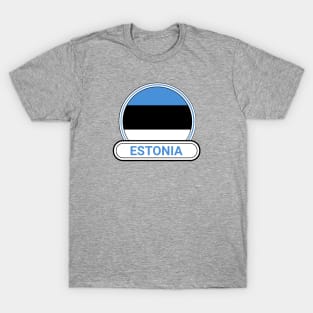 Estonia Country Badge - Estonia Flag T-Shirt